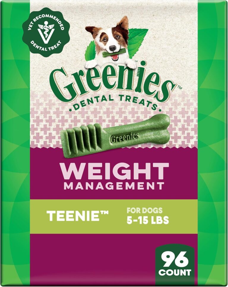 Greenies Veterinarian-Recommended Adult Natural Dental Dog Treats Teenie Size, Weight Management Dog Dental Chews, 27 oz. Pack, 96 Count