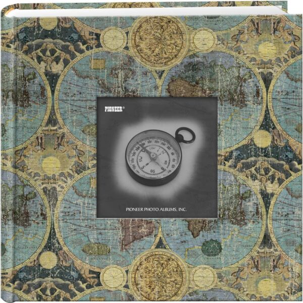 Pioneer Photo Albums DA-200MAP/G 200-Pocket Photo Album with Printed Travel Design Cover, Globes 4 x 6 Inch