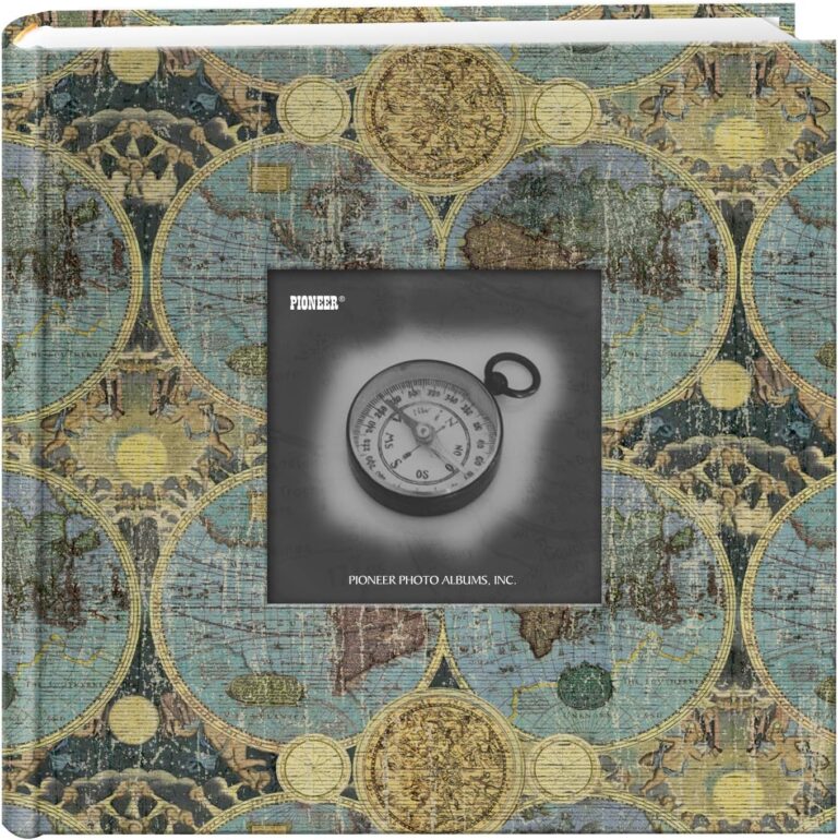 Pioneer Photo Albums DA-200MAP/G 200-Pocket Photo Album with Printed Travel Design Cover, Globes 4 x 6 Inch