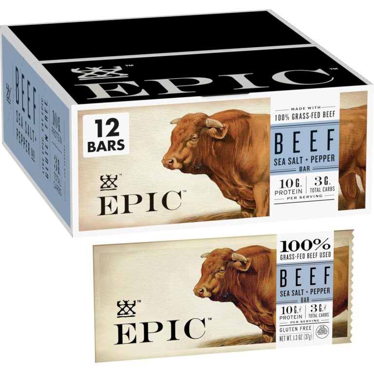 EPIC Protein Bars, Beef Sea Salt Pepper, Keto and Paleo Friendly, 1.3 oz, 12 ct
