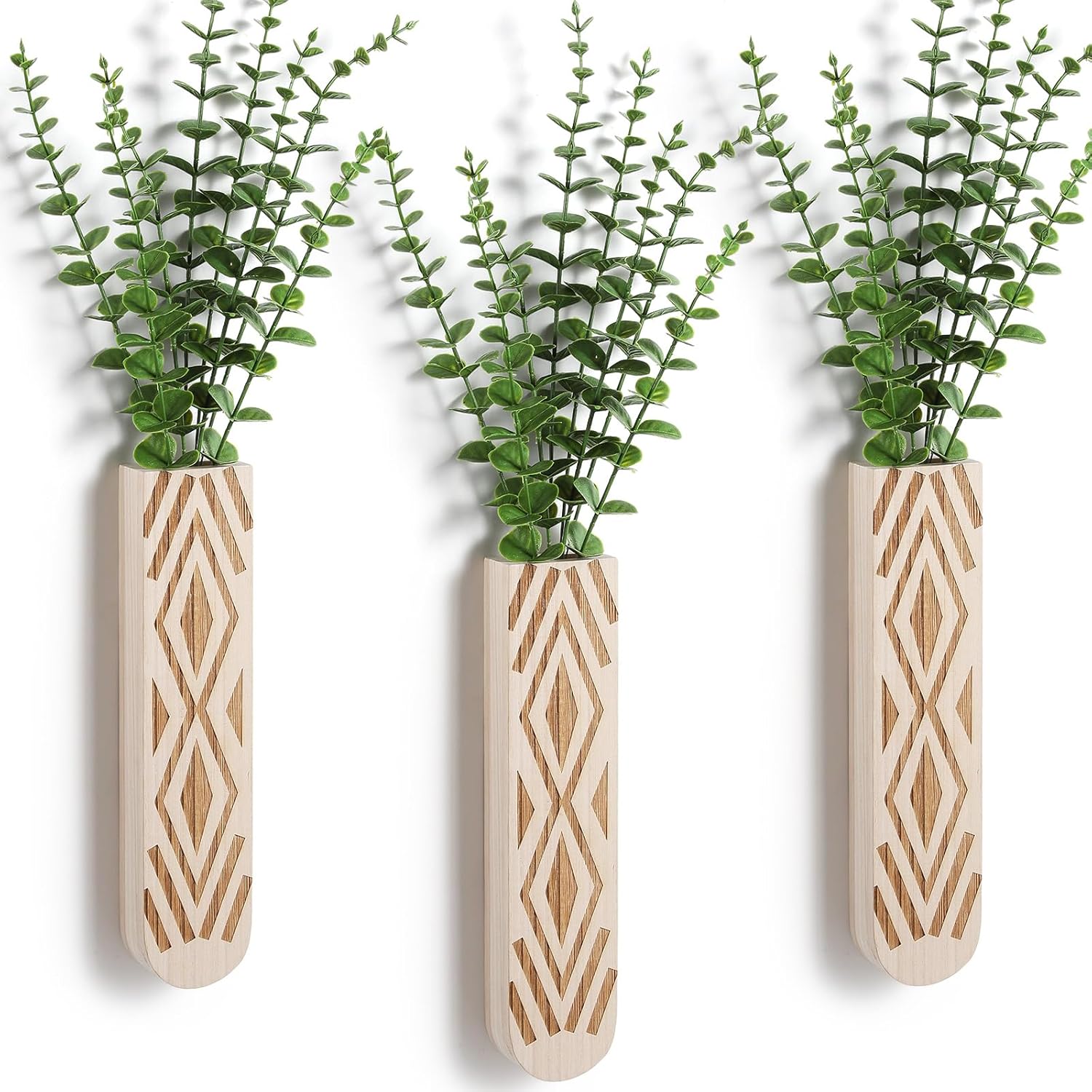 3 Pack Wood Wall Planter, Boho Wall Art for Entryway and Bathroom Decor, Modern Farmhouse Decor, Wall Decor Vase for Holding Fake Plants and Dried Flowers 3 Pack Wood Wall Planter, Boho Wall Art for Entryway and Bathroom Decor, Modern Farmhouse Decor, Wall Decor Vase for Holding Fake Plants and Dried Flowers