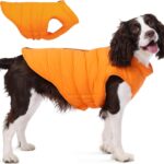 PUMYPOREITY Dog Puffer Coat with Detachable Scarf, Warm Padded Cold Weather Vest, Windproof Lightweight Snowsuit, Water Resistant Dog Winter Coats, Thermal Winter Jacket for Small Medium Large Dogs