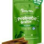 Zesty Paws OraStix for Dogs - Probiotic Sticks with Hemp Seed Curcumin Ginger Root Taurine - Supports Gut Function Flora Immune System Proprietary Healthy Teeth Gum Blend - 12oz