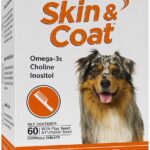 Vital Planet - Skin and Coat Supplement for Dogs with Choline, Inositol, Pumpkin, Flax and Omega-3 Oils to Support a Soft Shiny Healthy Coat and for Seasonal Allergies - 60 Chewable Tablets