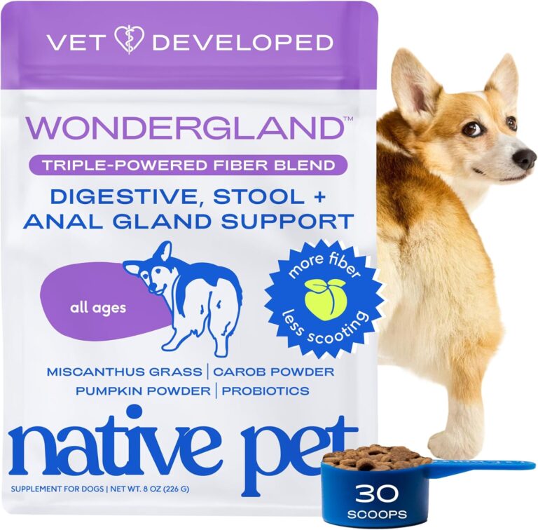 Native Pet WonderGland - Dog Anal Gland Treatment Using Fiber for Dogs - Prevent Scooting for Dogs Anal Gland Supplement Including Dog Gut Health Probiotics for Anal Gland Support - 30 Scoops