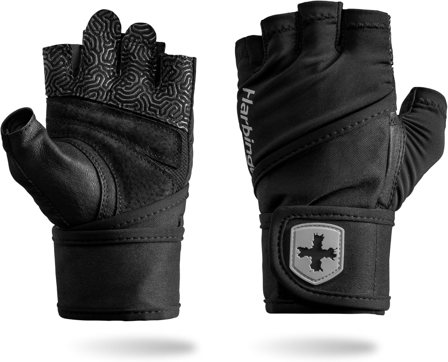 Harbinger Pro Wristwrap Gloves 3.0 - Enhanced Grip, Superior Wrist Support, Breathable 4-Way Stretch Lycra, Durable Leather Palm, Half-Finger Design for Weightlifting, Fitness Training, Women's Harbinger Pro Wristwrap Gloves 3.0 - Enhanced Grip, Superior Wrist Support, Breathable 4-Way Stretch Lycra, Durable Leather Palm, Half-Finger Design for Weightlifting, Fitness Training, Women's