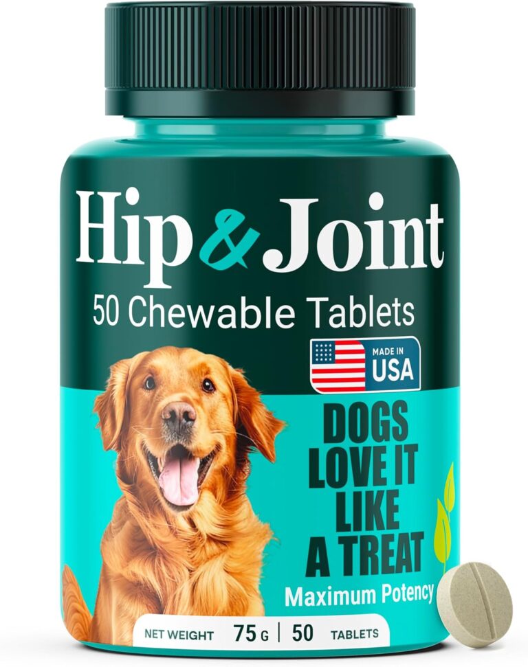 Natureflow Hip and Joint Supplement for Dogs, Arthritis Dog Joint Supplement with Green-Lipped Mussel, Glucosamine, MSM & Chondroitin, Zero Sugar Chewable Pills, Made in USA, Large Medium Small Breeds