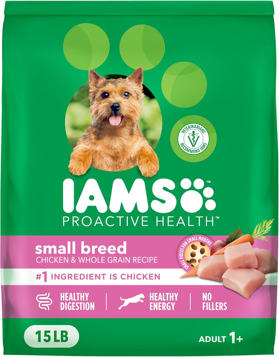 IAMS Proactive Health Small Breed Dog Food Dry with Real Chicken, 15 lb. Bag IAMS Proactive Health Small Breed Dog Food Dry with Real Chicken, 15 lb. Bag