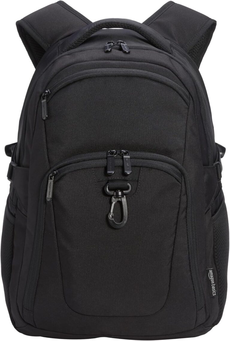 Amazon Basics Travel Laptop Backpack for 15.6 inch Laptop, Black | for 15.6 inch Laptop