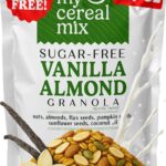 MyCerealMix Sugar Free Granola Vanilla Almond 24oz  Keto Friendly, High Fiber Diabetic Cereal, Gluten Free, Plant-Based, Monk Fruit Sweetened, Healthy Breakfast, No Sugar Added, Non-GMO