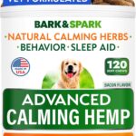 BARK&SPARK Advanced Calming Hemp Treats for Dogs - Hemp Oil + Melatonin - Anxiety Relief - Separation Aid - Stress Relief During Fireworks, Storms, Thunder - Aggressive Behavior, Barking - 120Ct BBQ