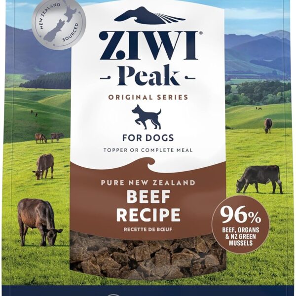ZIWI Peak Air-Dried Dog Food  Beef - All Natural, High Protein, Grain Free, Limited Ingredient w/ Superfoods (16oz)