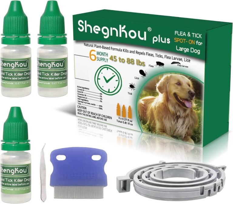 Natural Flea & Tick Treatment for Large Dogs (45-88 lbs) | 6-Month Protection + Free Tools | Vet-Reviewed Formula