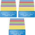 Oxford Ruled Color Index Cards, 4" x 6", Assorted Colors, 100 Per Pack (34610), 3 PACK