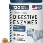 Probiotics for Dogs with Digestive Enzymes - 120 Soft Chews - Supports Healthy Digestive Tract, Helps Nutrient Absorption and Food Digestion - Probiotic & Prebiotic Dog Fiber and Gut Health Supplement