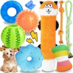 Puppy Toys for Teething, 9 Pack Interactive Dog Toys for Small Dogs, Puppy Chew Toys for Boredom with Rope Toys, Treat Ball and Cute Squeaky Toys