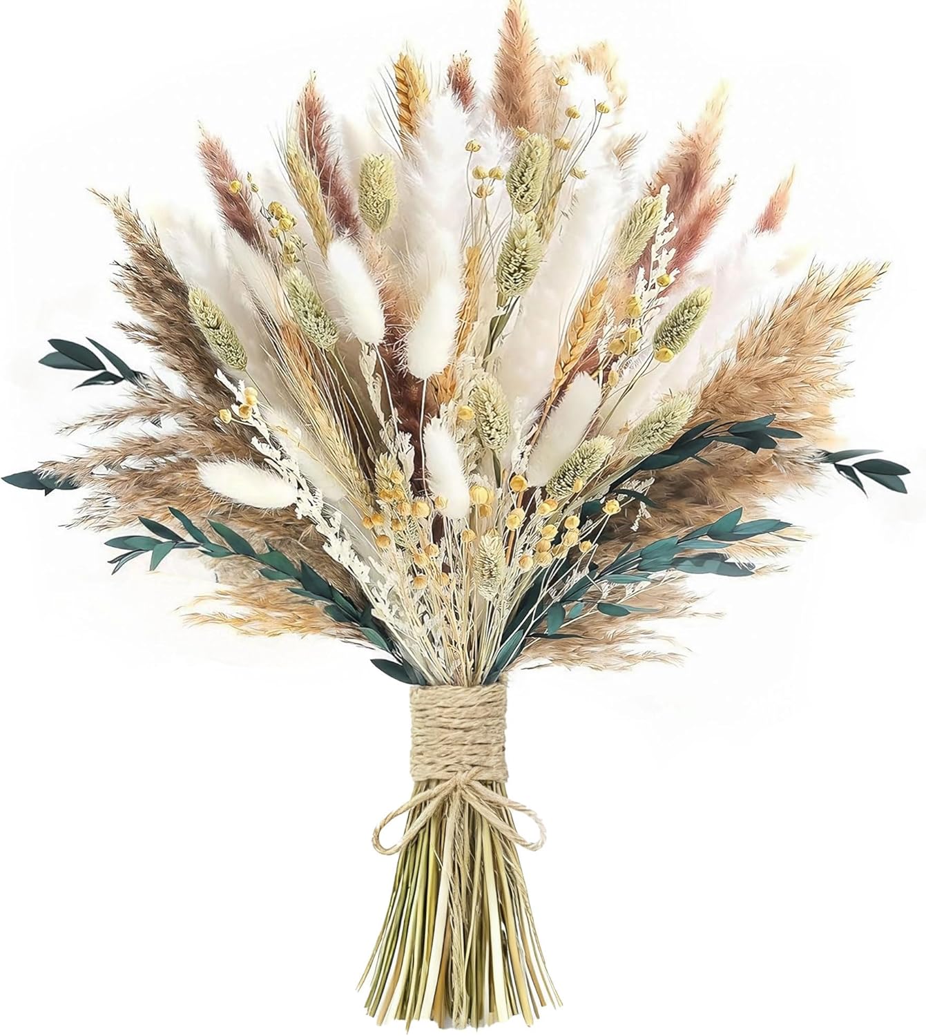 xin's convey 126pcs Dried Pampas Grass Decorations, Dried Flowers Bouquet, Reed Grass Bouquet for Boho Floral Wedding, Bedroom, Rustic Farmhouse Decor. (White) xin's convey 126pcs Dried Pampas Grass Decorations, Dried Flowers Bouquet, Reed Grass Bouquet for Boho Floral Wedding, Bedroom, Rustic Farmhouse Decor. (White)