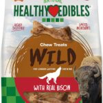 Nylabone Healthy Edibles WILD Natural Dog Chew Treats, Bison Flavor, Small Dogs Up to 20 lbs - Made in USA (16 Count)