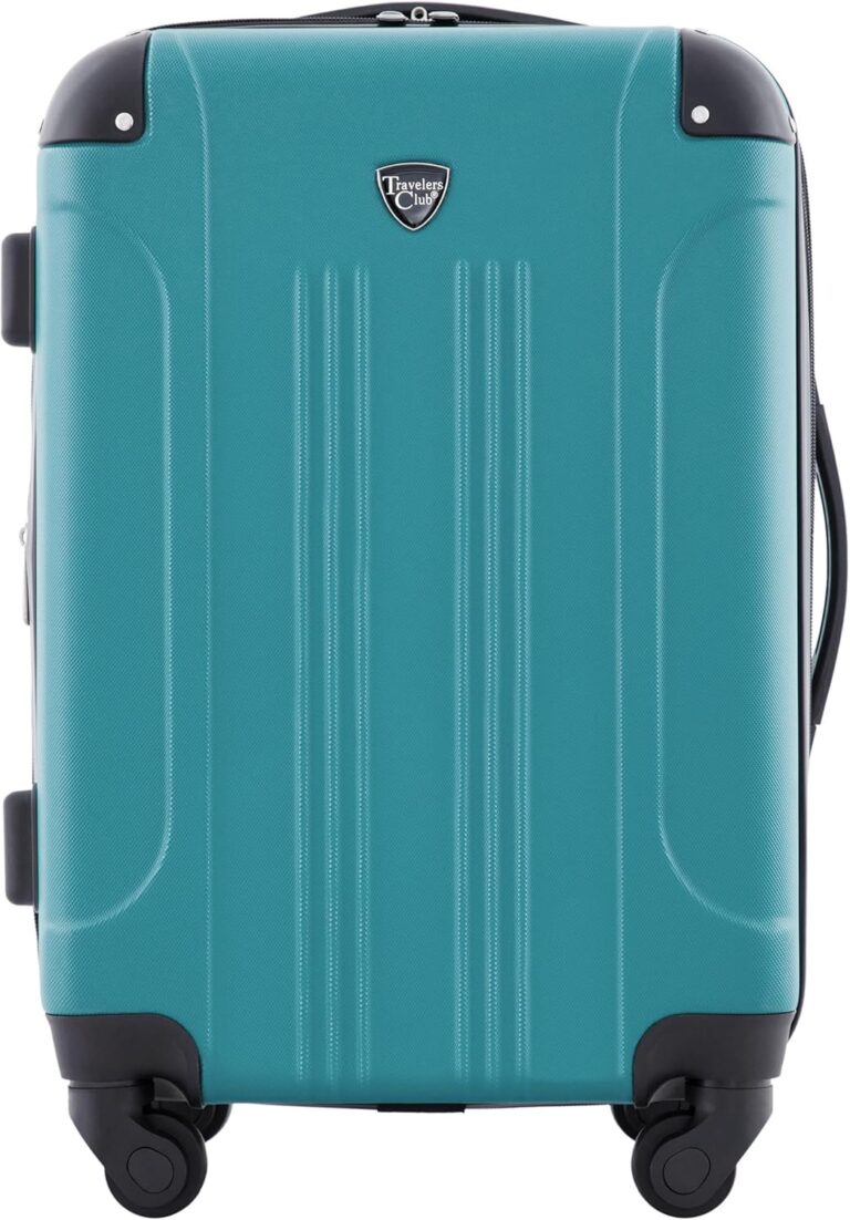 Travelers Club Chicago Hardside Expandable Spinner Luggage, Teal, 22" Carry-On