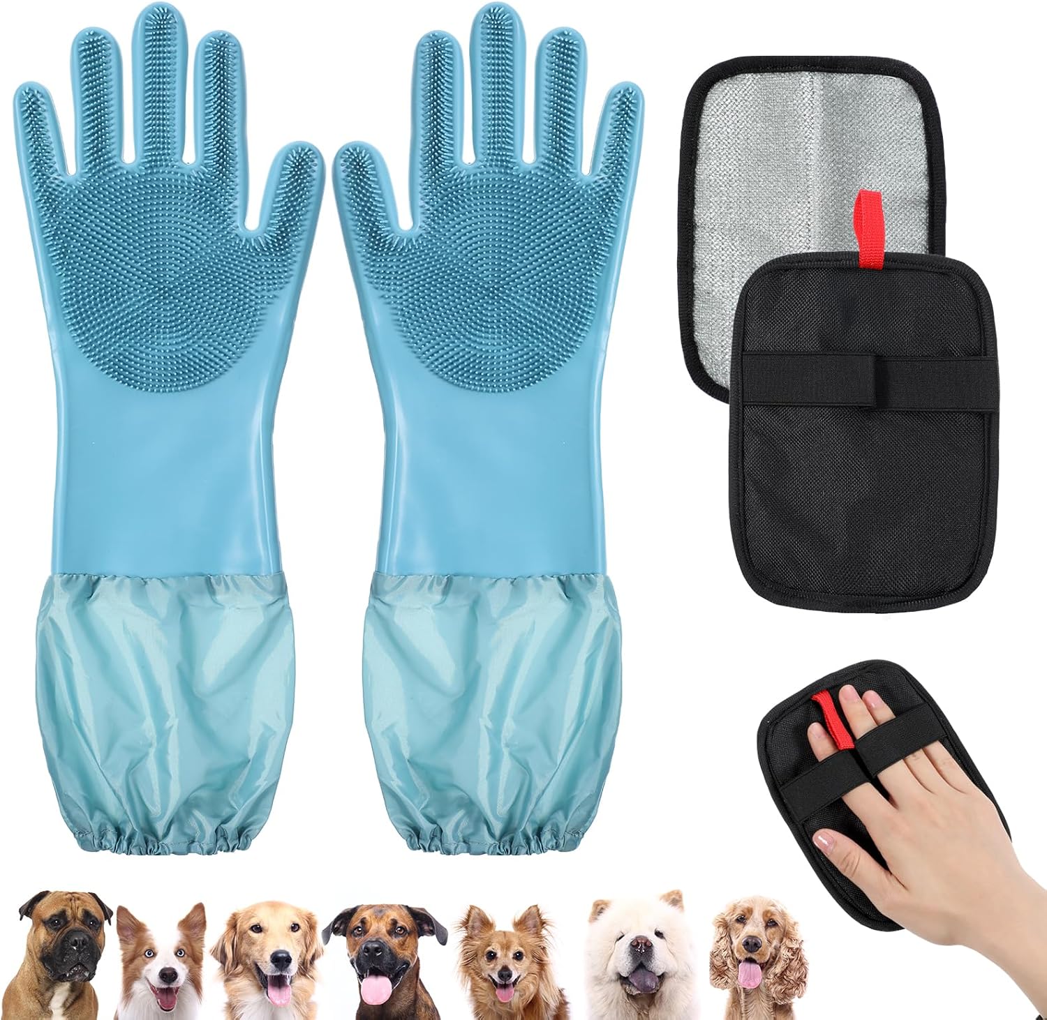 1Pair Dog Washing Gloves Pet Grooming Gloves Extra Long Arms 1Pcs Pet Hair Removal Glove for Cats & Dogs Massage Hair Removal Pets Glove Gently Remove Fur from Furniture Laundry Carpet & Car Seats 1Pair Dog Washing Gloves Pet Grooming Gloves Extra Long Arms 1Pcs Pet Hair Removal Glove for Cats & Dogs Massage Hair Removal Pets Glove Gently Remove Fur from Furniture Laundry Carpet & Car Seats