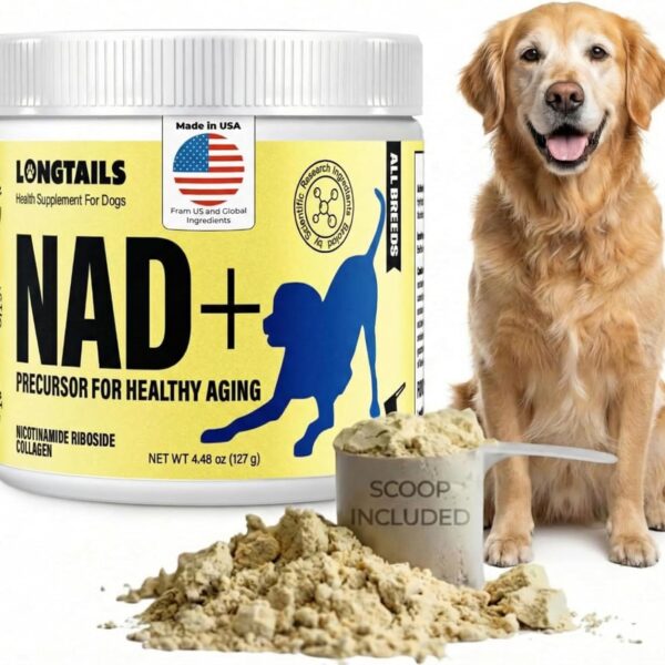 NAD+ Precursor Senior Dog Supplements & Vitamins Powder  Cognitive, Heart & Muscle Support  Senior Dog Multivitamin Powder Alternative with NR, Collagen, Bone Broth & Beef Liver