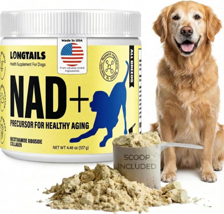 NAD+ Precursor Senior Dog Supplements & Vitamins Powder  Cognitive, Heart & Muscle Support  Senior Dog Multivitamin Powder Alternative with NR, Collagen, Bone Broth & Beef Liver