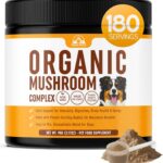 Mushroom Supplement Powder for Dogs (90g) Organic Mushroom Complex with Turkey Tail and Lions Mane for Dogs - Immune Support, Brain Health and Digestion - Third Party Tested, Non-GMO and Made in USA