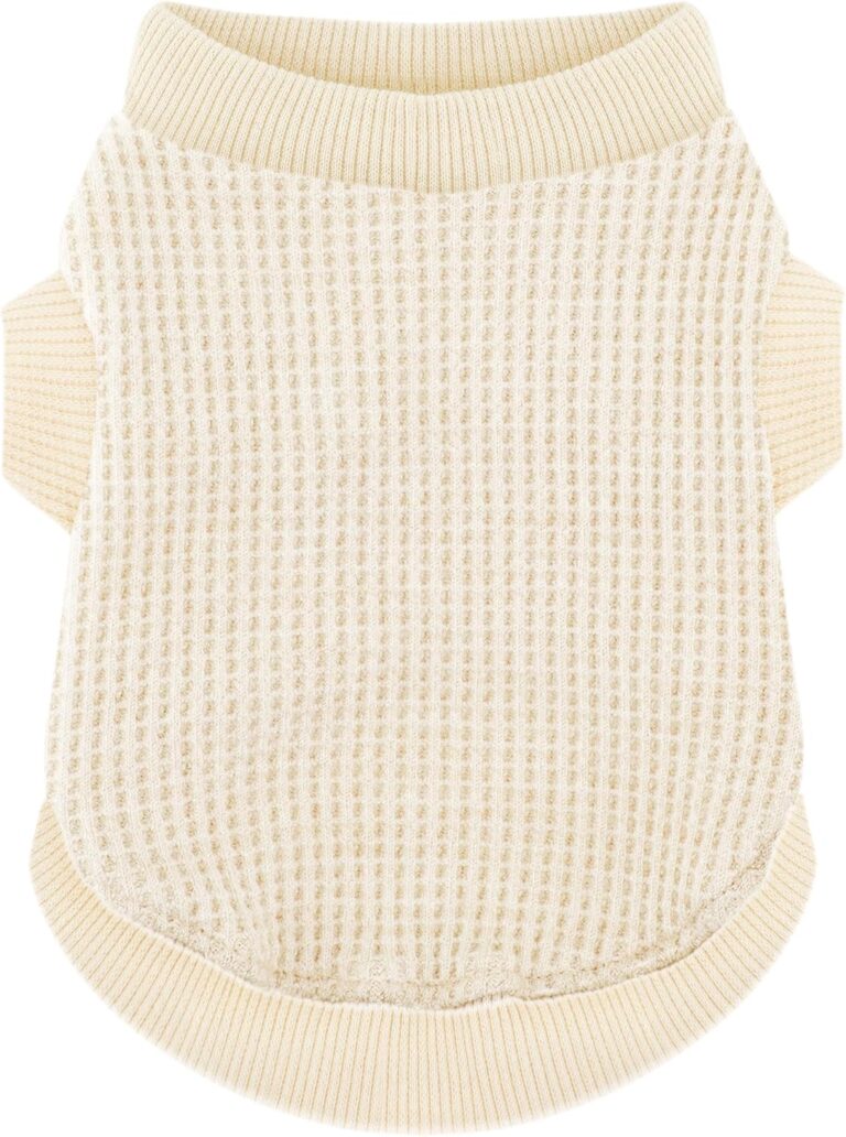 Cozy and Functional Dog Shirts for Small Puppies: Stretchable Beige Attire with Easy-On Design, Ideal for Chihuahuas and Yorkies - Enhance Comfort and Playfulness on Chill Days Small