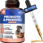 Probiotics & Prebiotics with Enzymes for Dogs and Cats - Digestive Gut Flora Health Pet Food Supplements - Constipation & Diarrhea and Gas Home Remedy - Upset Stomach Relief - Made in USA