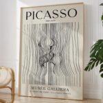 Neutral Beige Wall Art Kissing Couple Boho Line Art Minimalist Prints Abstract Face Poster for Room 16x24inch No Frame