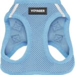 Best Pet Supplies Voyager Step-in Air Harness - All Weather Mesh, Reflective, No Pull Harness for Dogs, Cats - Secure with Hook & Loop Fastener, Buckle, Double D-Rings - Baby Blue, M