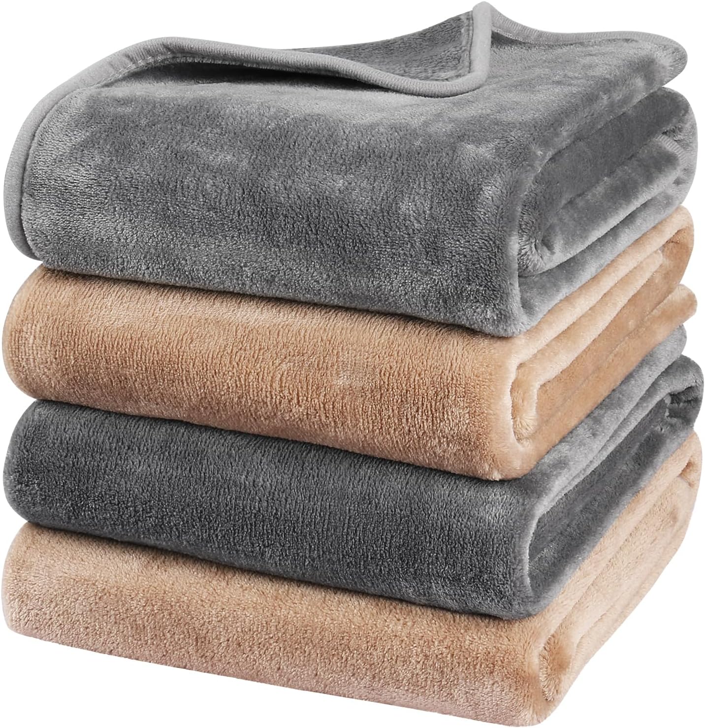 Onarway Dog Blanket Washable for Puppy: 4 Packs Dog Blankets 40x28 - Fluffy Soft Small Throw for Cat Puppy Kitten Dogs - Fleece Pet Blankets for Bed Sofa Car and Indoor - Grey and Khaki Onarway Dog Blanket Washable for Puppy: 4 Packs Dog Blankets 40x28 - Fluffy Soft Small Throw for Cat Puppy Kitten Dogs - Fleece Pet Blankets for Bed Sofa Car and Indoor - Grey and Khaki