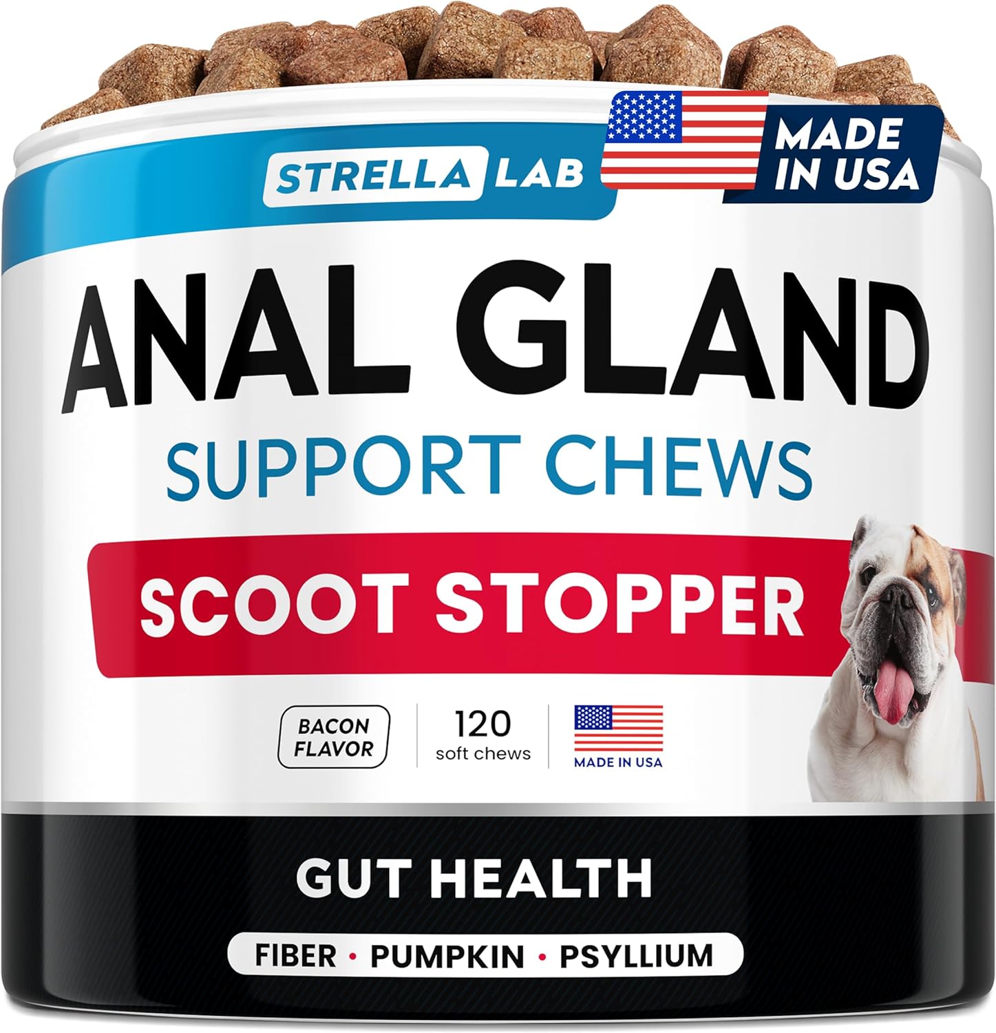STRELLALAB Anal Gland Support Chews - Scoot Treatment - Digestive Enzymes, Prebiotics & Fiber Supplement for Dogs Digestion & Gut Health. Proprietary Blend of Beet, Psyllium, Dandelion & Pumpkin 120Ct STRELLALAB Anal Gland Support Chews - Scoot Treatment - Digestive Enzymes, Prebiotics & Fiber Supplement for Dogs Digestion & Gut Health. Proprietary Blend of Beet, Psyllium, Dandelion & Pumpkin 120Ct