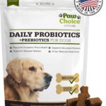 Paw Choice Probiotics for Dogs with Prebiotics - Daily Chews for Gut Health, Digestion, Regularity, and Immune Support - Natural Supplement Treat Made in USA