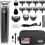 WAHL USA Stainless Steel Lithium Ion 2.0+ Slate Beard Trimmer for Men - Electric Shaver, Nose Ear Trimmer, Rechargeable All in One Men's Grooming Kit - Model 9864