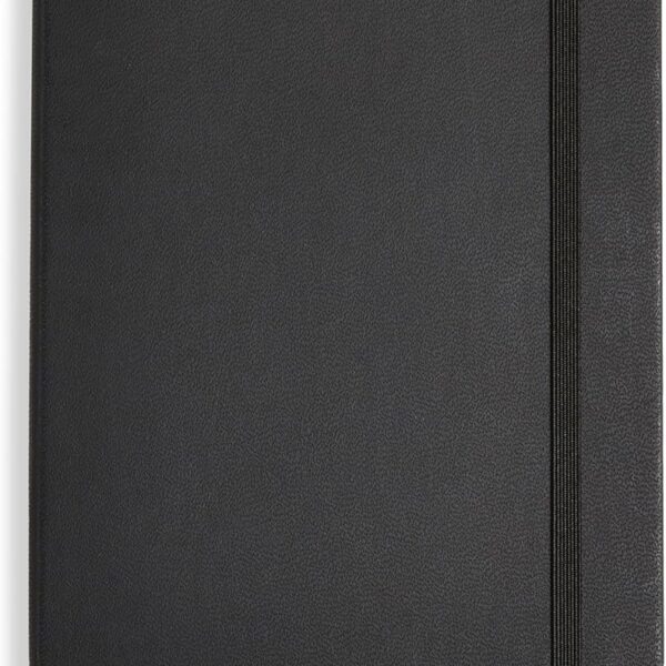Amazon Basics Classic Lined Writing Notebook for Note Taking and Journaling, Hardcover with Elastic Closure, 240 Pages, 5" x 8.25", Black