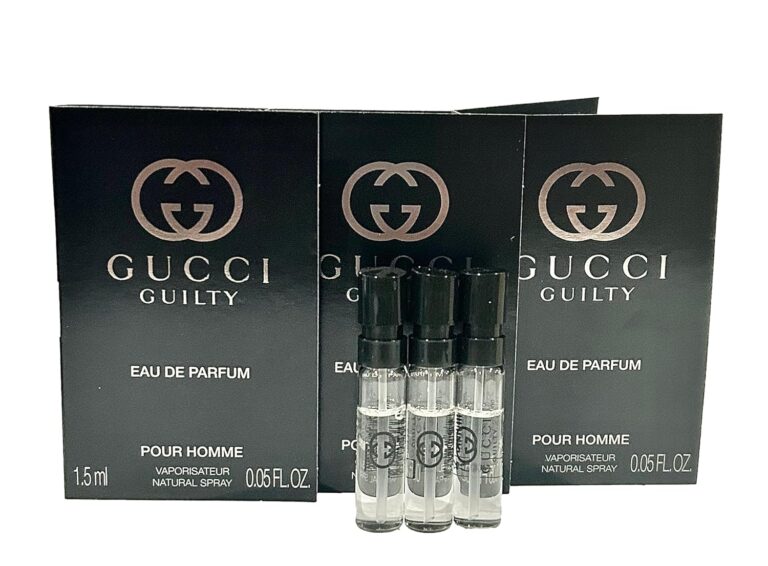 Gucci Guilty Sample Perfume MEN Guilty Guilty PARFUM Spray Pour Homme Size 1.5 ML / 0.05 (set of 3)
