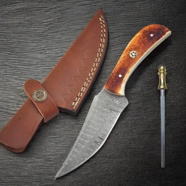 Poshland TR-1168 Custom Handmade Damascus Steel 10 Inches Tactical Knife - Perfect Grip Rose wood Handle
