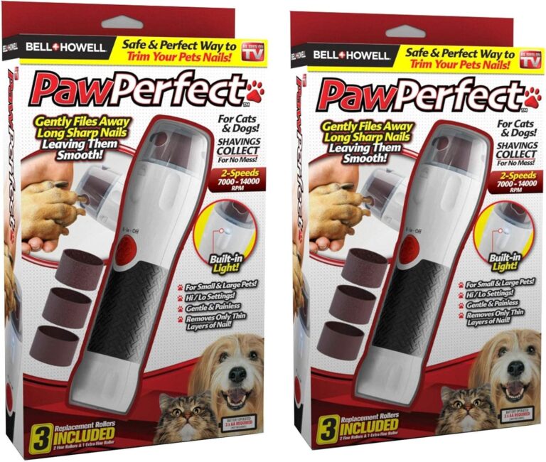 Bell+Howell PAWPERFECT Set of 2 Pet Nail Rotating File with 7000-14000 RPM's, Dog Nail Grinder Gentle and Painless Trimmer in 3 Modes with 3 Replacement Rollers for Dogs Cats Nail Kit As Seen On TV