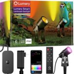 Lumary Smart Landscape Lights 56Ft, 6 Pack RGBAIWW Low Voltage Landscape Lighting, IP65 Waterproof Spotlight Color Changing Garden & Yard Lights, App/Voice/Remote Control, Compatible with Alexa