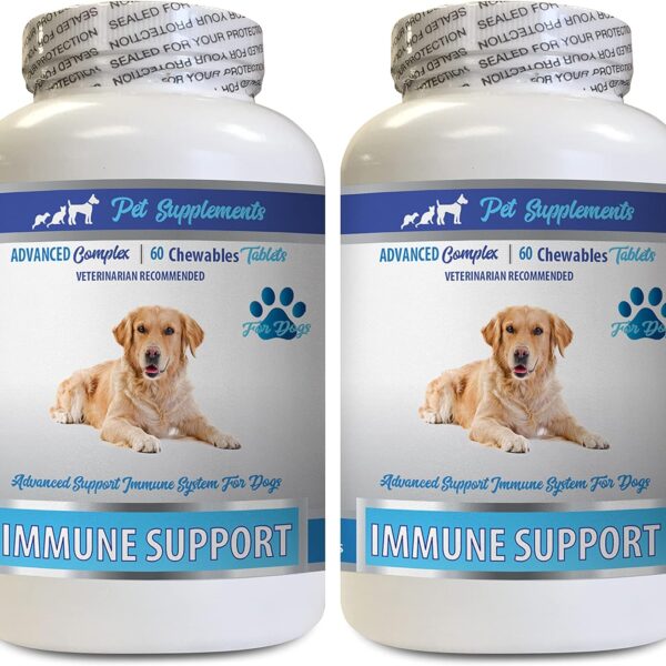 Immune Support Vitamins - Dogs Immune Support - Burdock Root Extract Organic - Burdock Root for Dogs - Immune Dog Pills, Immune Support for Dogs probiotic, Immune Support Supplement 2 Bot (120 Chews