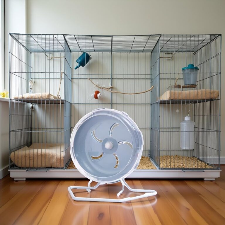 Grey Silent Hamster Wheel 7 inch, Silent Exercise, Height-Adjustable Wheel Cage Accessories, Running Toys Small Animals Exercise, for Hamster Wheel