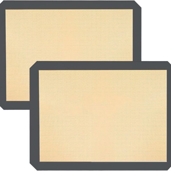 Silicon Baking Mats, 16.5"x11.6" 2-Pack Reusable Silicon Baking Mat Sheet, Baking Sheets Non-Stick, Food Safe Baking Mats Can Be Used For Baking Cookies, Bread, Pizzas