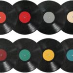 PEUTIER 8pcs Blank Vinyl Record Wall Decor, 8.7 inch Album Cover Posters Wall Art Decorative Fake Vinyl Record Vintage Aesthetic 70s 80s 90s Room Decor for Home Bedroom Wall Music Party Decoration