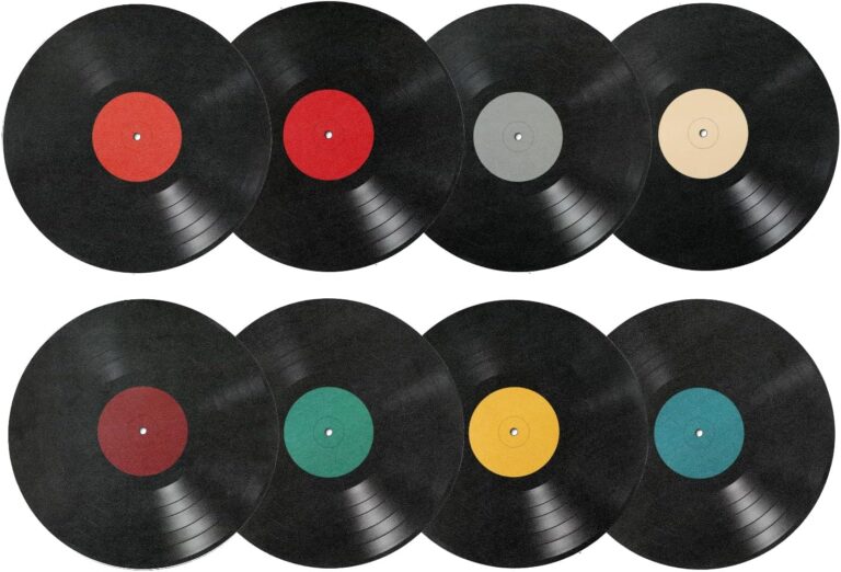 PEUTIER 8pcs Blank Vinyl Record Wall Decor, 8.7 inch Album Cover Posters Wall Art Decorative Fake Vinyl Record Vintage Aesthetic 70s 80s 90s Room Decor for Home Bedroom Wall Music Party Decoration
