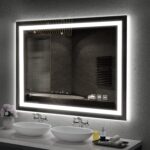 LED Mirror for Bathroom, 48x36 Inch Backlit + Front Lighted Bathroom Vanity Mirror with Lights for Wall, Double Light Strips, 3 Colors, Shatter-Proof, Anti-Fog and Brightness Memory