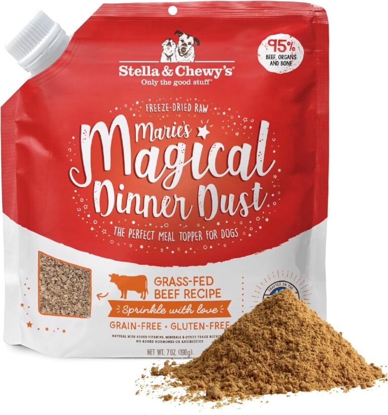 Stella & Chewy's Freeze-Dried Raw Maries Magical Dinner Dust - - Premium Beef Dog Food Topper with Organic Fruits & Vegetables - Perfect for Picky Eaters - 7oz