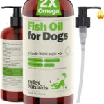 Deley Naturals Dog Fish Oil Icelandic 2X Omega - Dog Itching Skin Relief with Omega 3 6 9 for Allergies, Coat & Heart - Omega 3 Fish Oil for Dogs Skin Irritation - 32oz Omega Oil for Dogs Made in USA