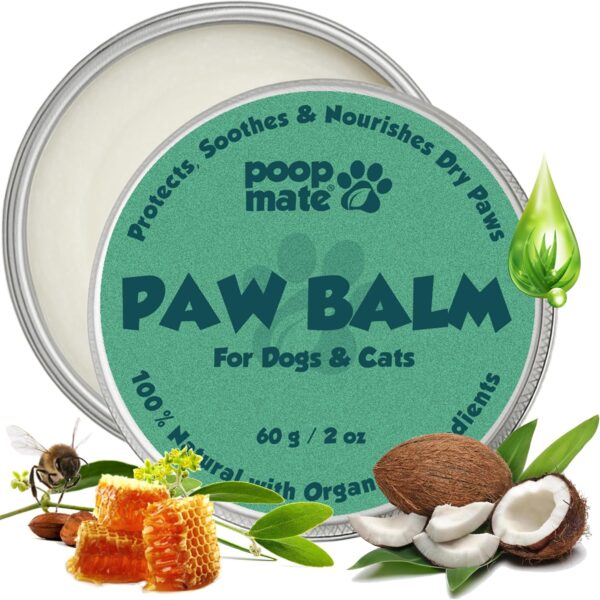 Dog Paw Balm & Nose Balm  Natural, Lick-Safe Paw Care for Dogs  Moisturizing Snout Cream with Coconut Oil, Shea Butter & Vitamin E  Protects Cracked Pads & Dry Noses  2 oz