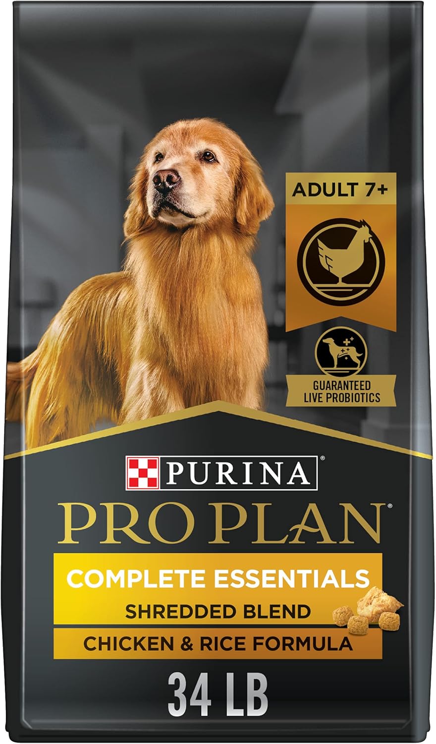 Purina Pro Plan Senior Dog Food With Probiotics for Dogs, Shredded Blend Chicken & Rice Formula - 34 lb. Bag Purina Pro Plan Senior Dog Food With Probiotics for Dogs, Shredded Blend Chicken & Rice Formula - 34 lb. Bag